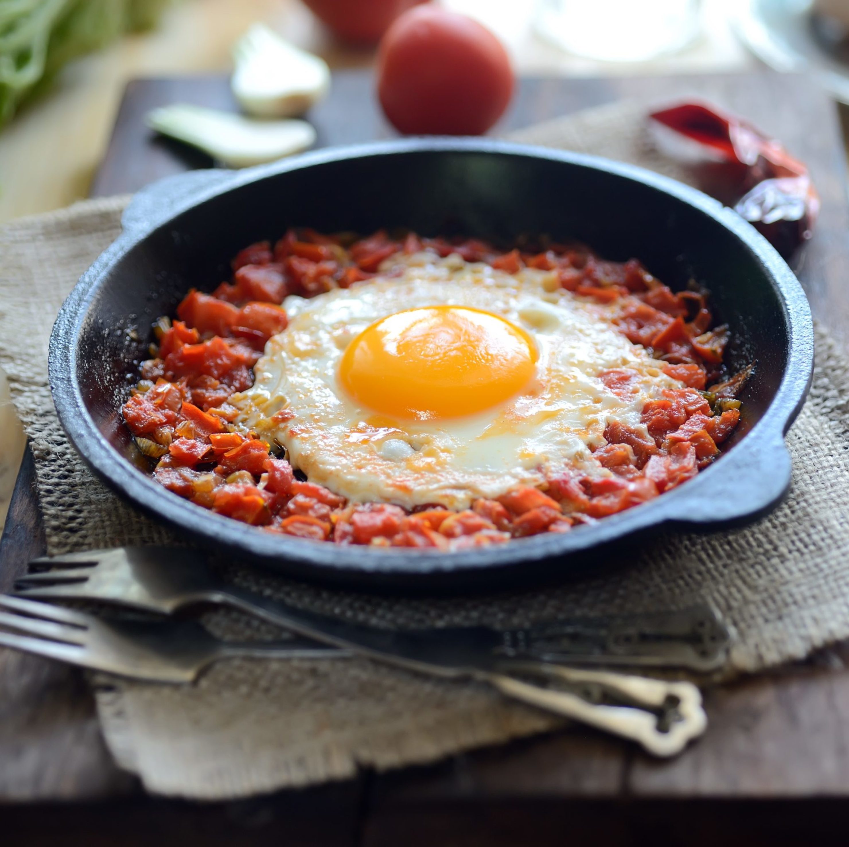 baked eggs with salsa