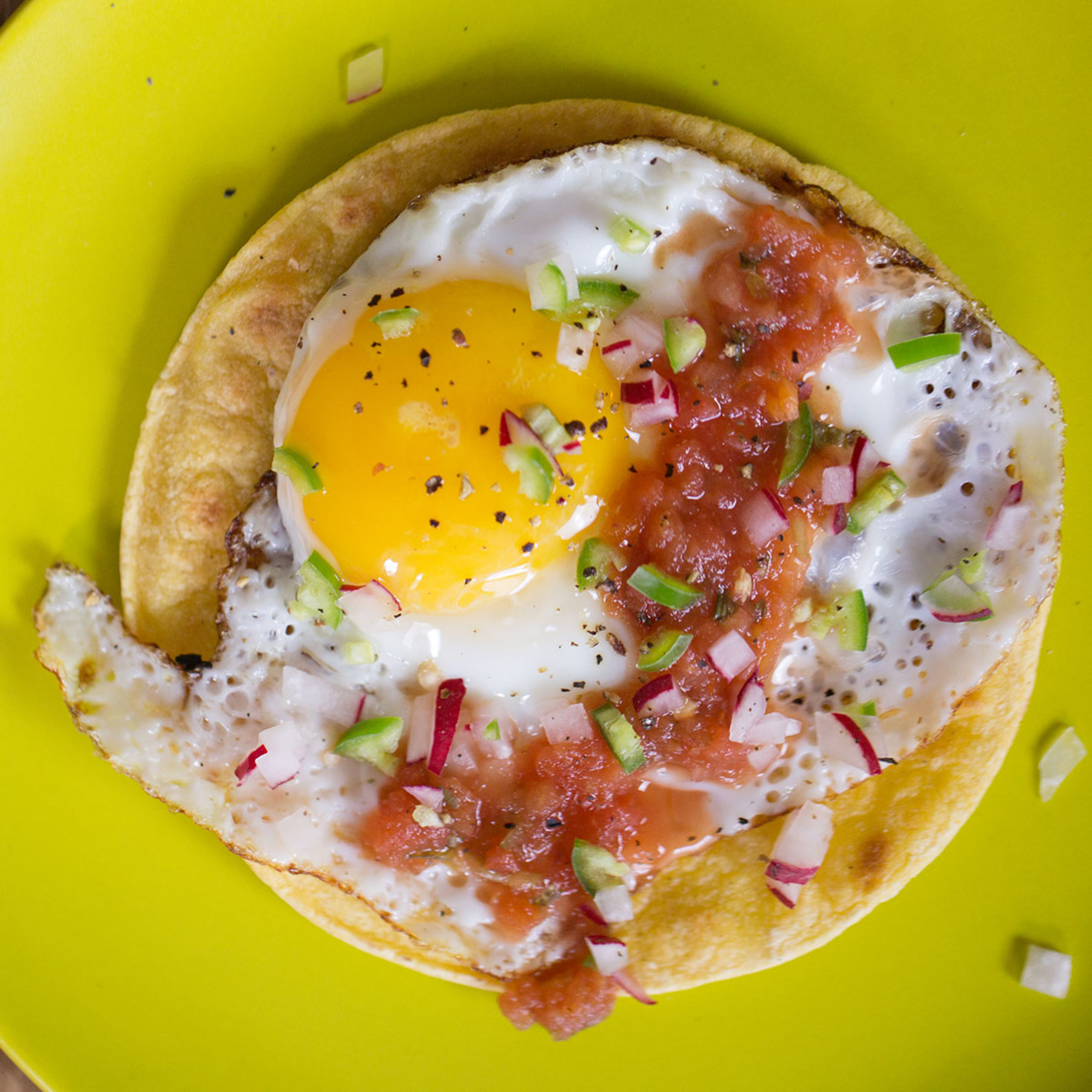 Fried Egg Tortillas with Fresh Cravings Salsa - Fresh Cravings