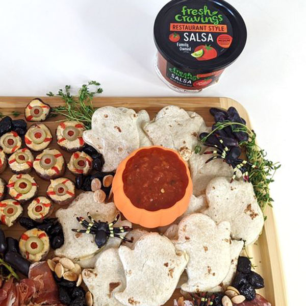 Halloween Theme: Cheesy Tortilla Ghosts with Salsa - Fresh Cravings