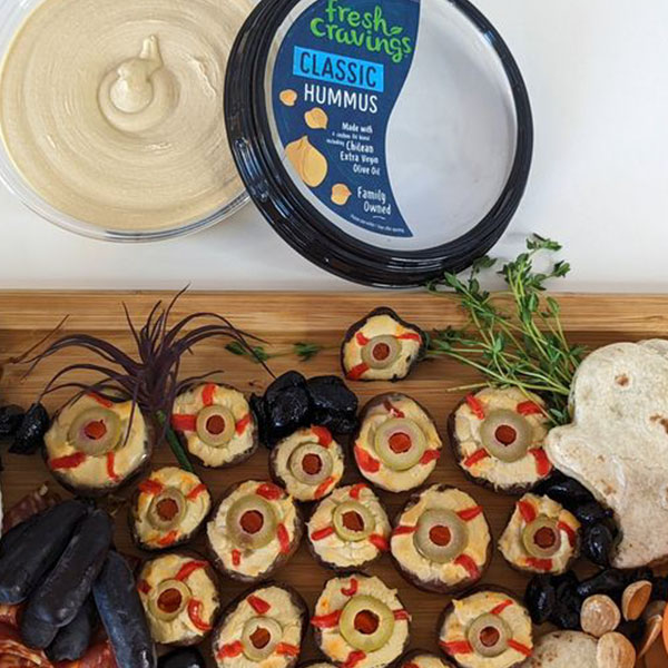 Halloween Theme: Hummus-Stuffed Mushroom ‘Eyeballs’ - Fresh Cravings