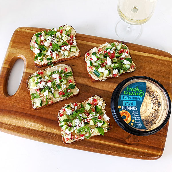 Dips & Sips Hummus Toast Fresh Cravings